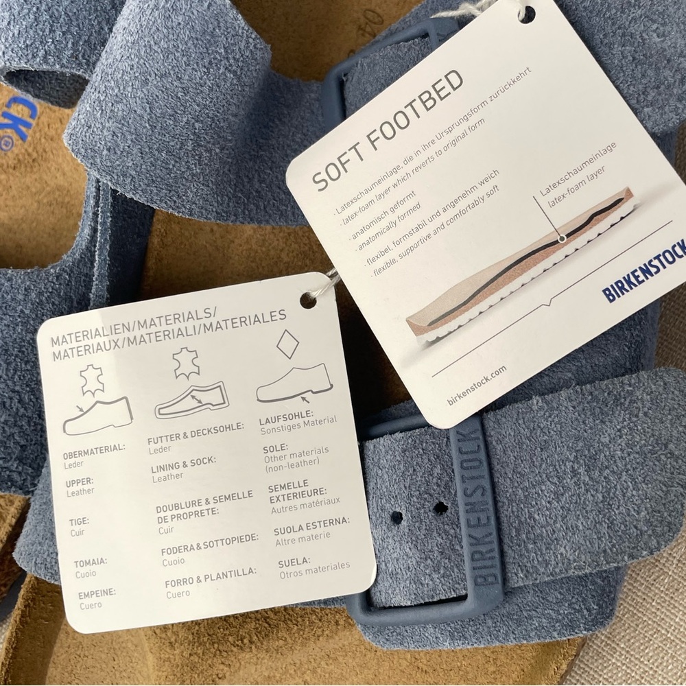 Mens Birkenstock Arizona Soft Footbed Suede Leather Sandal Size 11 - Picture 5 of 11